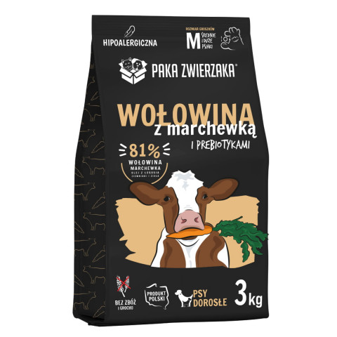 PAKA ZWIERZAKA Beef with carrots M - suché krmivo pro psy - 3kg - Fotogalerie 1
