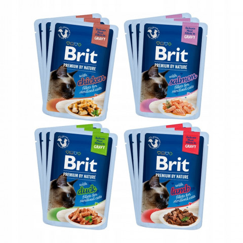 BRIT Premium by Nature Sterilised Plate kapsičky v omáčce mix příchutí - mokré krmivo pro kočky - 12x85g - Fotogalerie 6