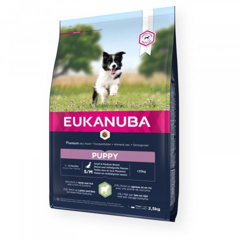 EUKANUBA Puppy Small and medium Lamb with rice - suché krmivo pro psy - 2,5 kg - Fotogalerie 1
