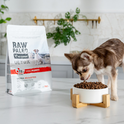 RAW PALEO Ultra Mini Puppy Beef - suché krmivo pro štěňata malých plemen - 2 kg - Fotogalerie 3