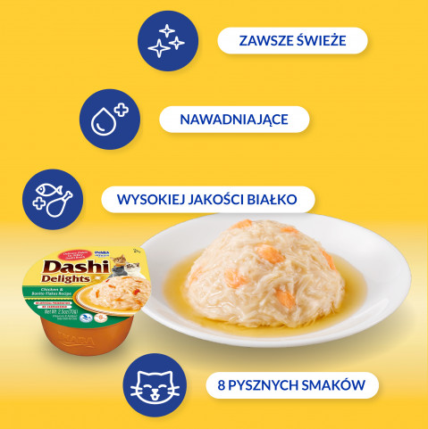 INABA Dashi Delights Chicken with bonito flakes in broth - pamlsek pro kočky - 70g - Fotogalerie 7