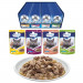 PREVITAL Cat Food Mix 4 Příchutě Kuře, Telecí, Losos, Drůbež – mokré krmivo pro kočky – 96 x 100 g - Fotogalerie 1