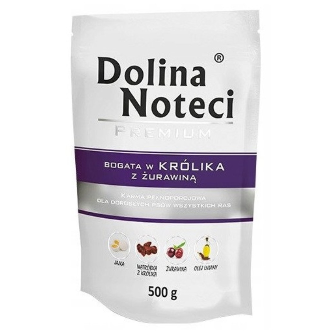 DOLINA NOTECI Premium Rich in rabbit with cranberries - Mokré krmivo pro psy - 500 g - foto 1
