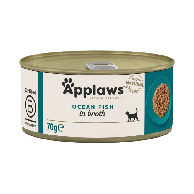 APPLAWS Fish selection multipack in broth - mokré krmivo pro kočky - 12x70g - foto 3