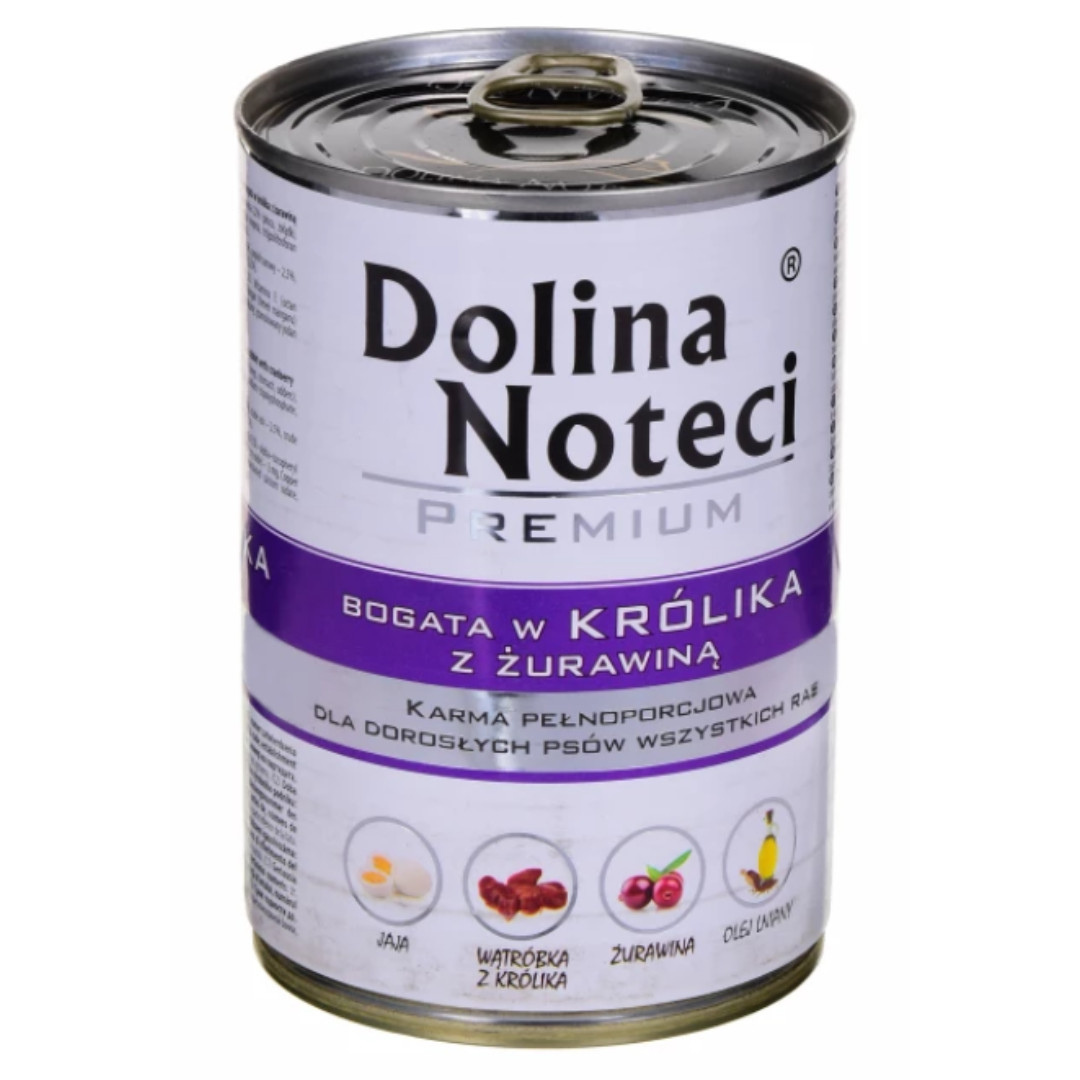 DOLINA NOTECI Premium Rich in králík s brusinkami - vlhké krmivo pro psy - 400 g - foto 1