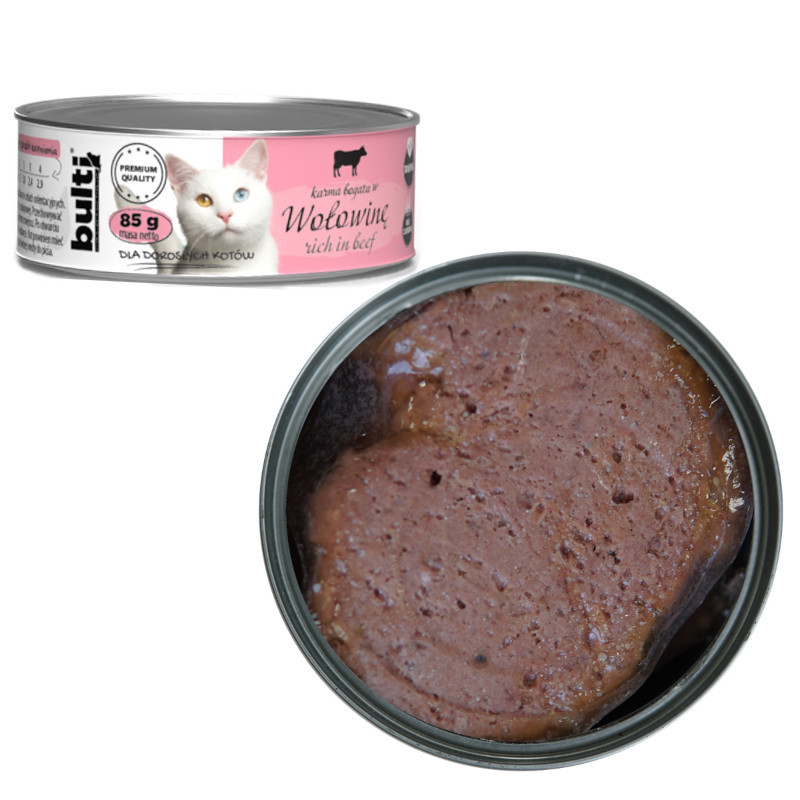 BULTI Rich in beef - mokré krmivo pro kočky - 12x85g - foto 1