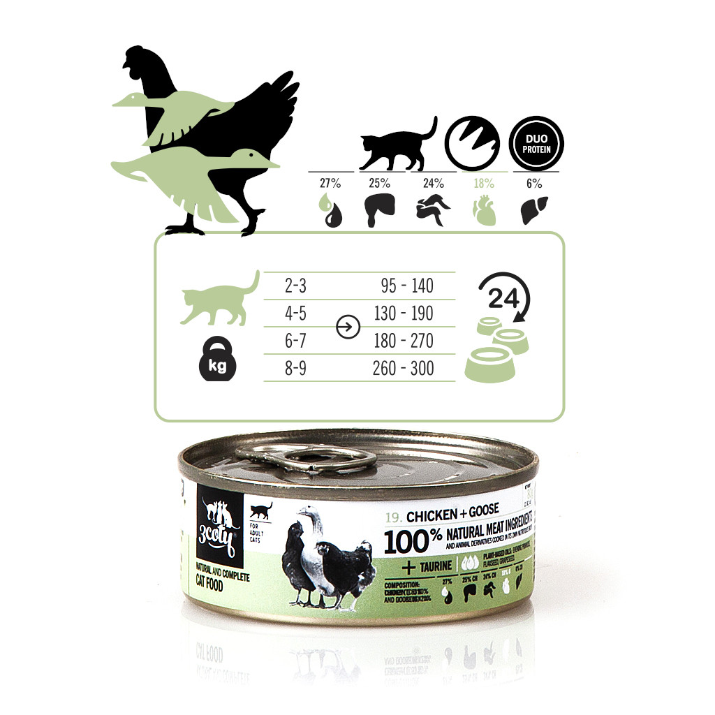 3COTY Chicken with goose - mokré krmivo pro kočky - 6x80g - foto 7