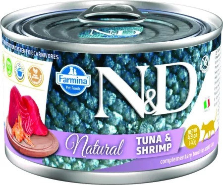 FARMINA N&D Cat Natural Tuna&Shrimp - vlhké krmivo pro kočky - 140 g - foto 2