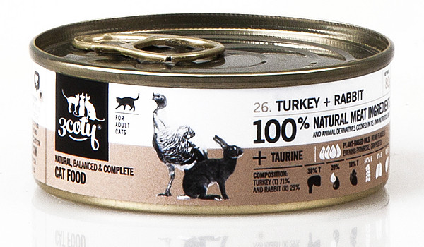 3COTY Turkey with rabbit - mokré krmivo pro kočky - 80g - foto 9