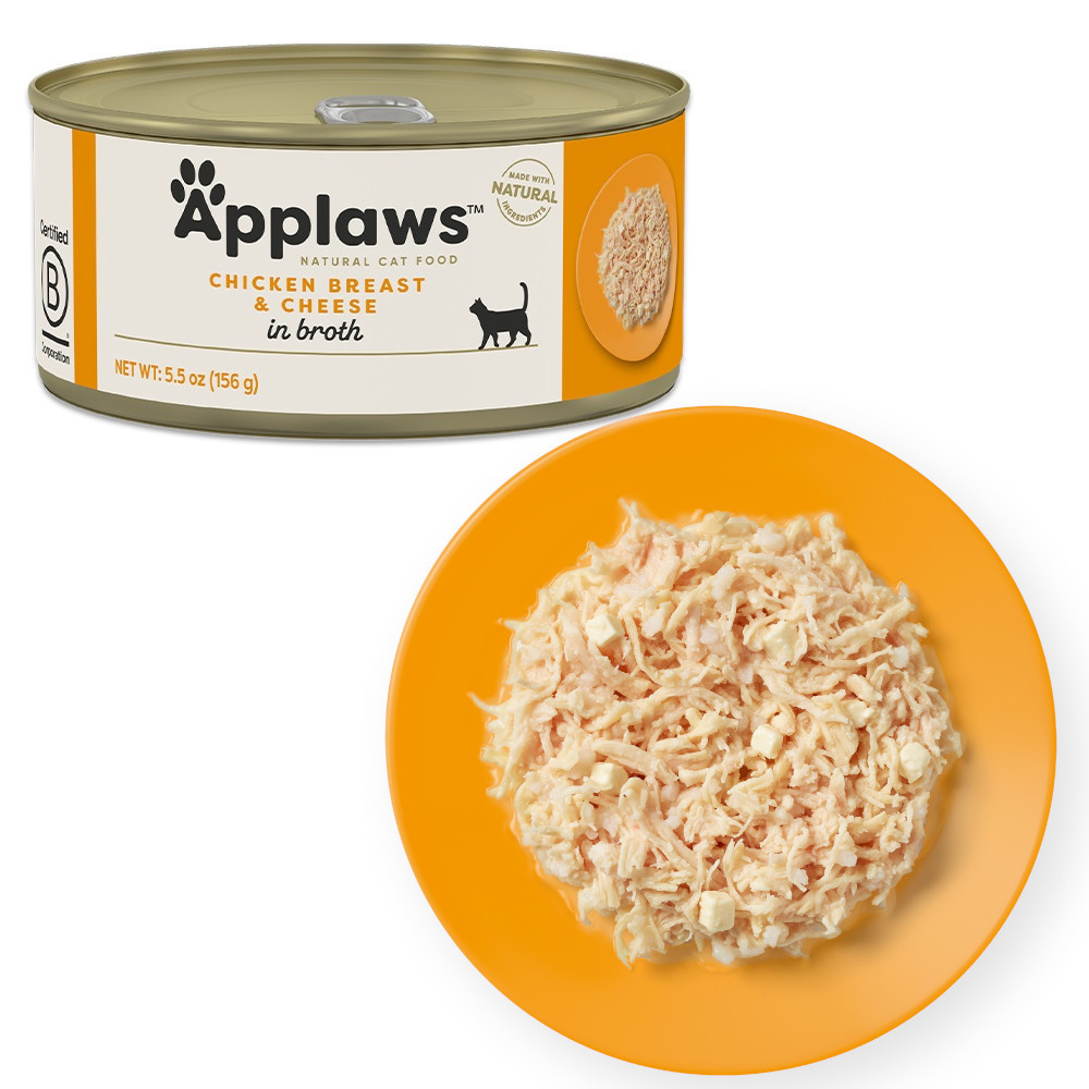 APPLAWS Chicken breast and cheese in broth - mokré krmivo pro kočky - 156g - foto 1