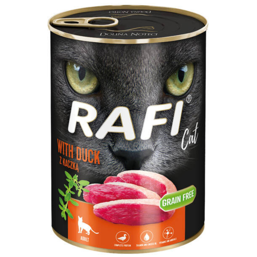 Dolina Noteci Rafi s kachnou - mokré krmivo pro kočky - 400g - foto 1