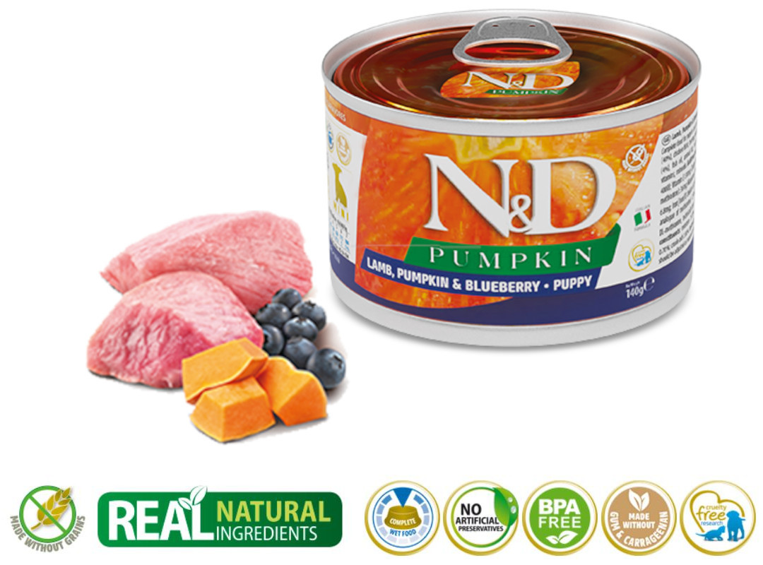 FARMINA N&D Puppy Lamb&Pumpkin&Blueberry - mokré krmivo pro psy - 140 g - foto 1
