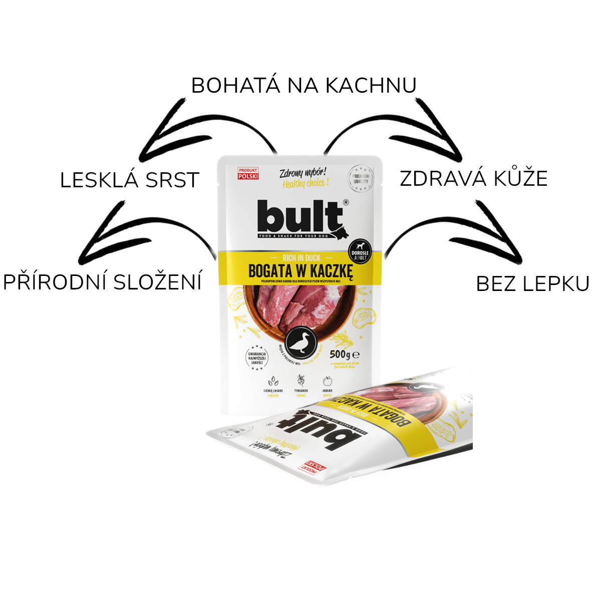 BULT Kachna bohatá na mleté maso - vlhké krmivo pro psy - 12x500g - foto 2