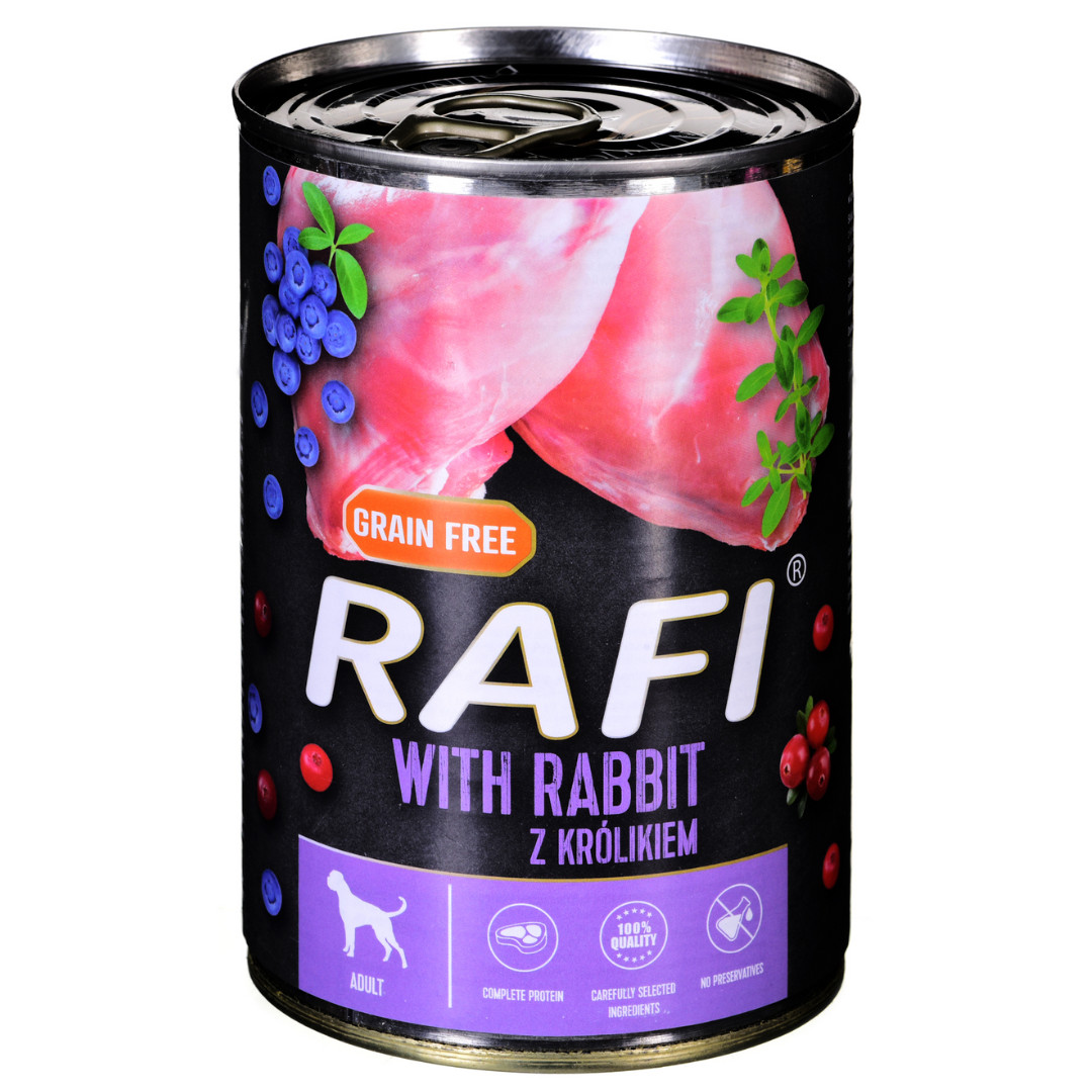 Dolina Noteci RAFI králík, borůvka, brusinka - vlhké krmivo pro psy 400 g - foto 1