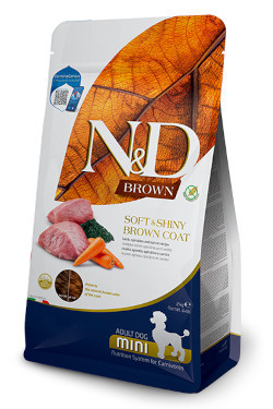 FARMINA N&D Brown Dog Lamb, Spirulina&Carrot Adult Mini - suché krmivo pro psy - 2 kg - foto 2