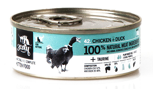 3COTY Chicken with duck For kittens - mokré krmivo pro kočky - 24x80g - foto 9