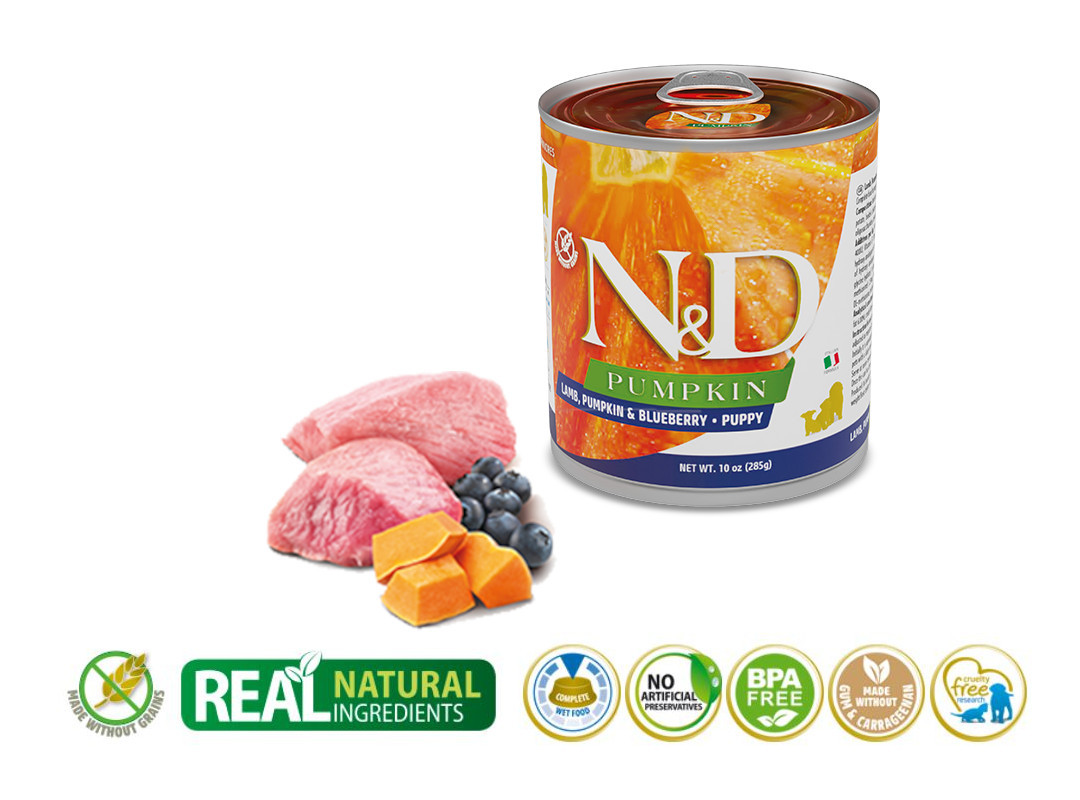 Mokré krmivo pro psy - FARMINA N&D DOG LAMB&PUMPKIN&BLUEBERRY PUPPY 285g - foto 1