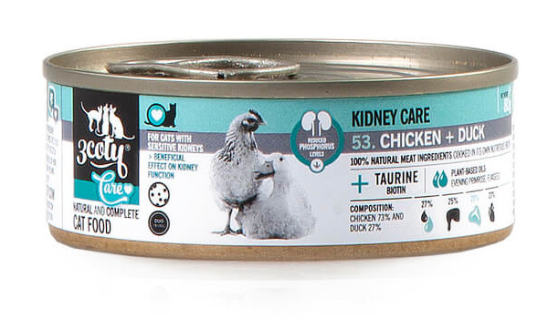3COTY Chicken with duck Kidney care - mokré krmivo pro kočky - 24x80g - foto 1