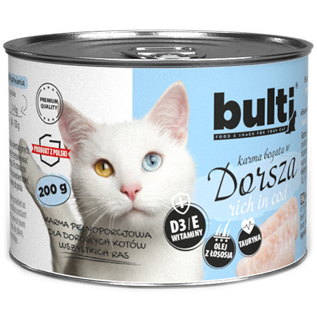 BULTI Rich in cod - mokré krmivo pro kočky - 12x200g - foto 3