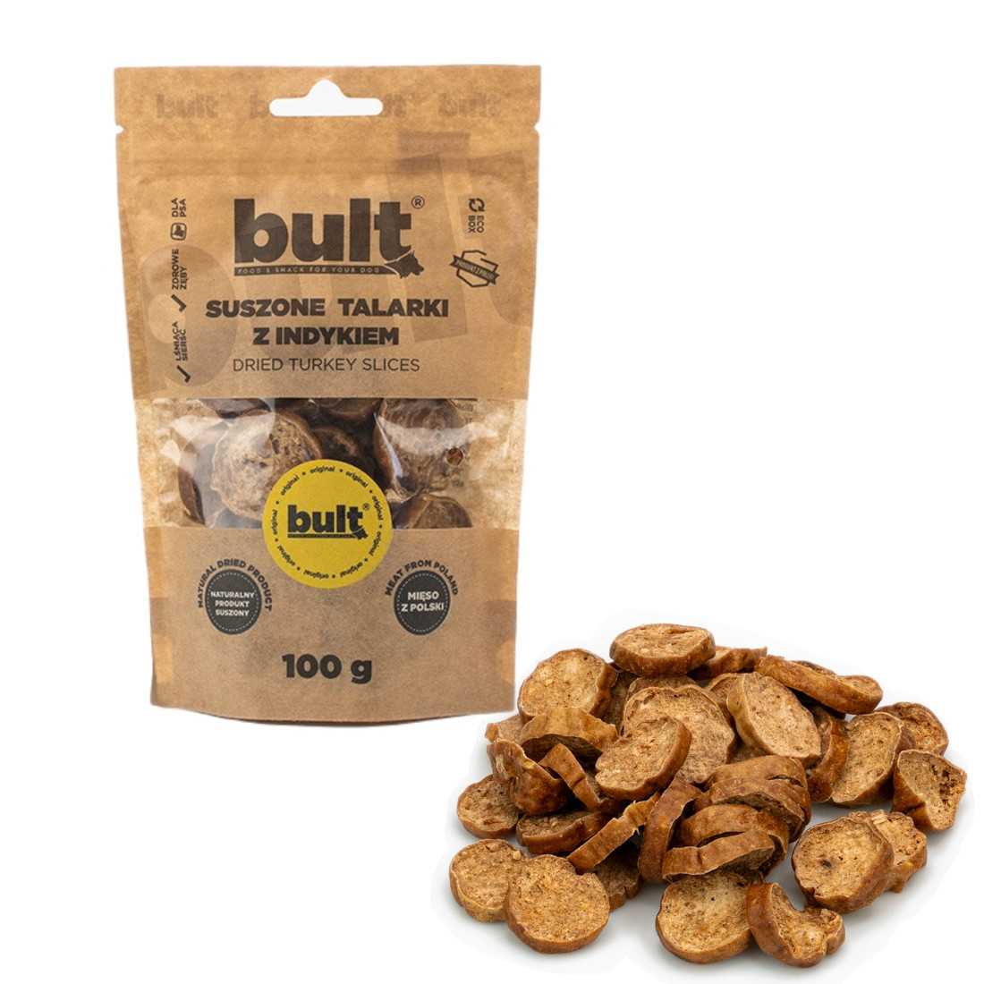 BULT Dried turkey slices - pamlsek pro psa - 100g - foto 1