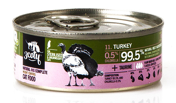 3COTY Turkey with chlorella Sterilised and overweight cats - mokré krmivo pro kočky - 80g - foto 9