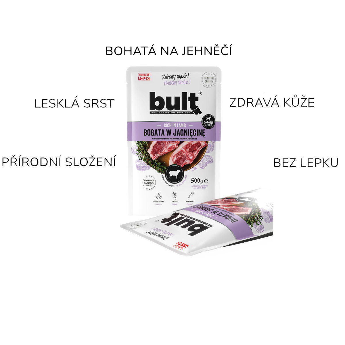 BULT Mleté maso bohaté na jehněčí - vlhké krmivo pro psy - 24x500g - foto 2