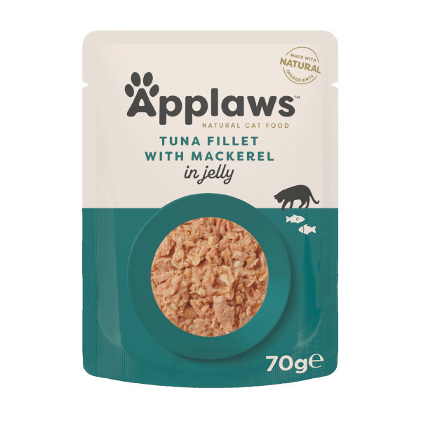 APPLAWS Tuna Fillet with Mackerel in Jelly - mokré krmivo pro kočky - 70g - foto 3