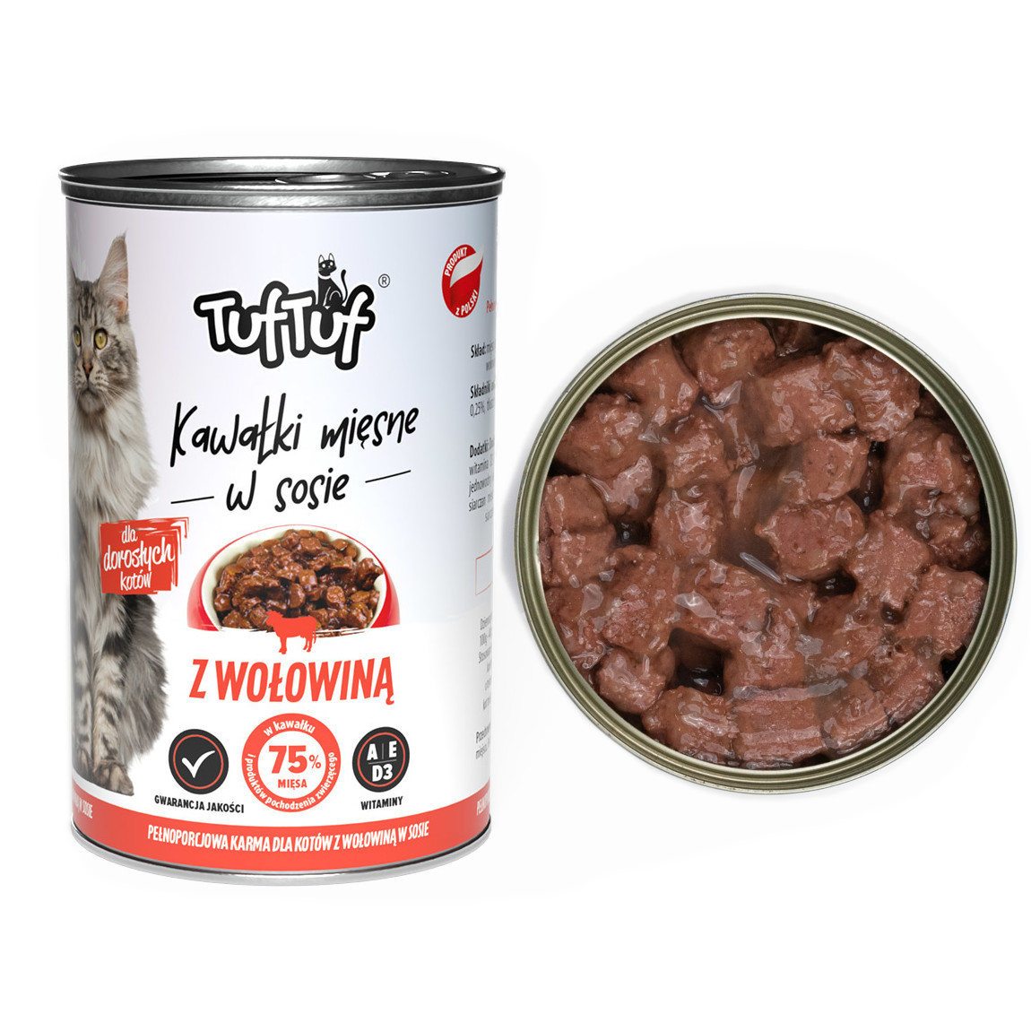 TUF TUF Pieces of meat in sauce with beef - mokré krmivo pro kočky - 415g - foto 1
