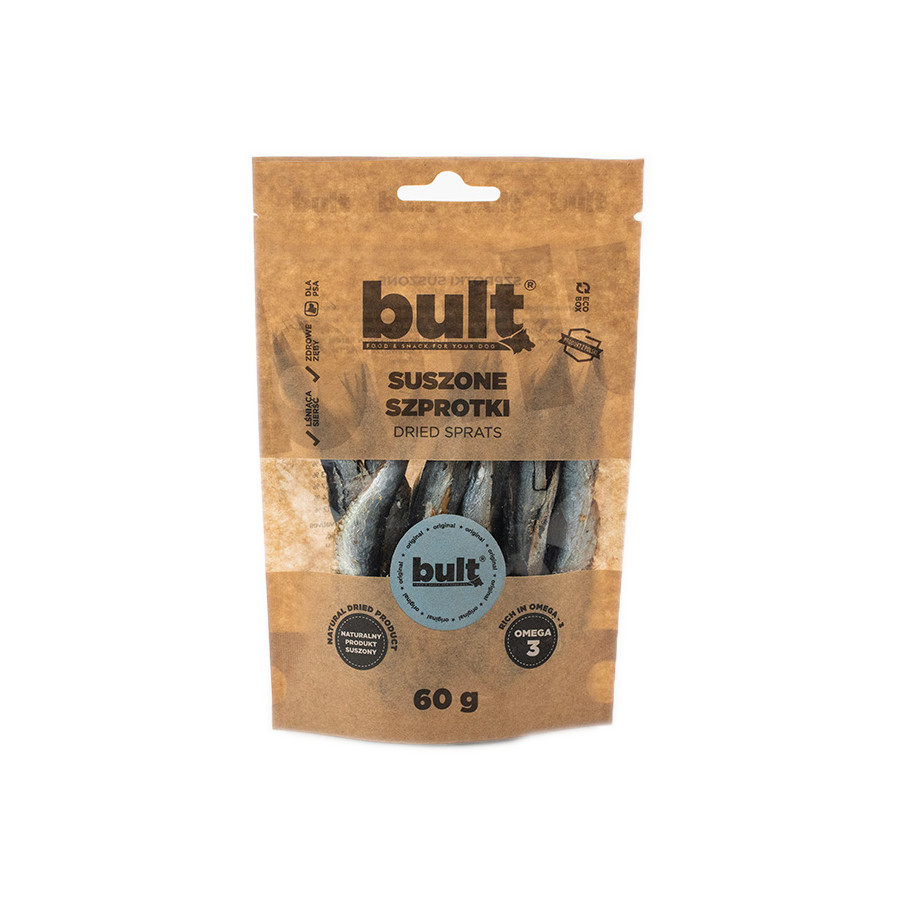 BULT Eko MIX chutí sušených mořských šprotů a tresčí kůže – pochoutka pro psy – 2x50g + 2x60g - foto 3
