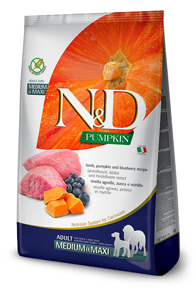 FARMINA N&D Pumpkin Lamb & Blueberry Adult Medium & Maxi suché krmivo pro psy - 12 kg - foto 2