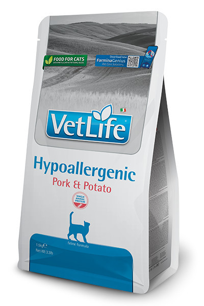 FARMINA VET Life Hypoallergenic Feline Pork & Potato - suché krmivo pro kočky - 1,5 kg - foto 3