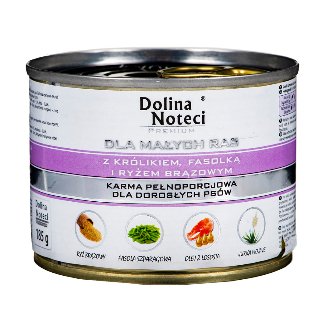 DOLINA NOTECI Premium Adult Small Králík, fazole, rýže - Mokré krmivo pro psy - 185g - foto 1