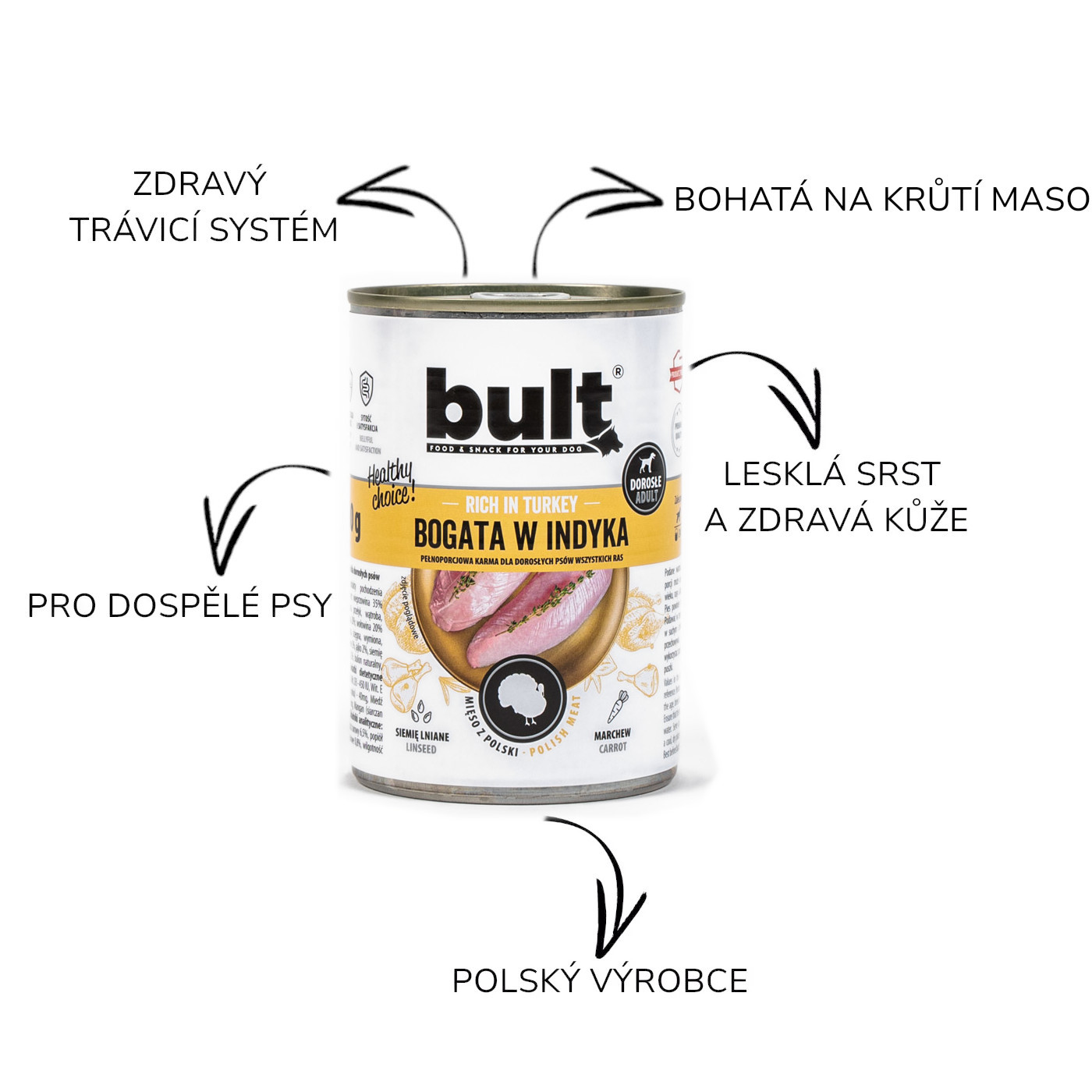 BULT MIX příchutí – mokré krmivo pro psy – 12×400 g - foto 13