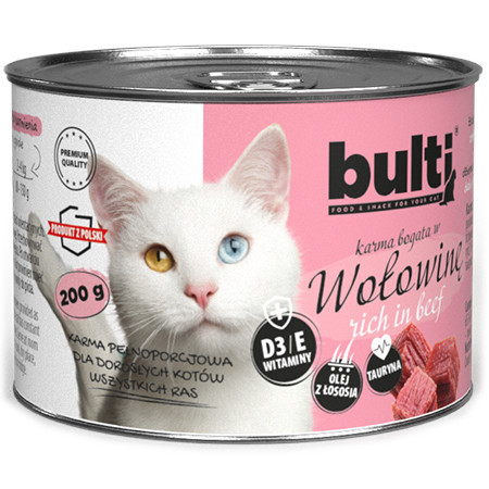 BULTI Rich in beef - mokré krmivo pro kočky - 6x200g - foto 3