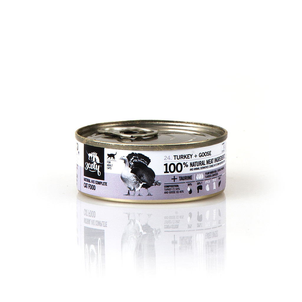 3COTY Turkey with goose - mokré krmivo pro kočky - 6x80g - foto 1