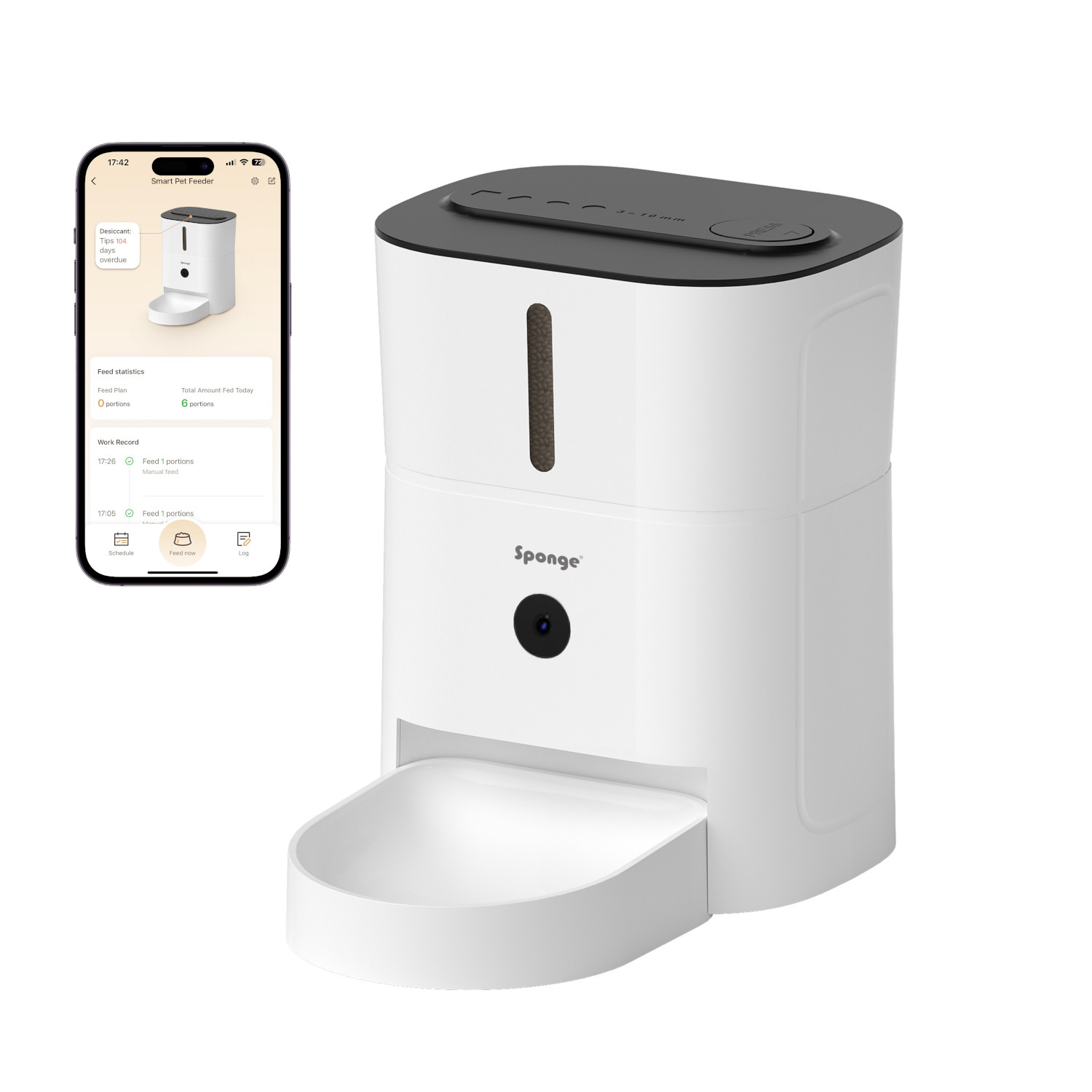 SPONGE Pet Feeder Smart Camera - nádoba na potraviny - inteligentní dávkovač krmiva pro zvířata – 3l - foto 1