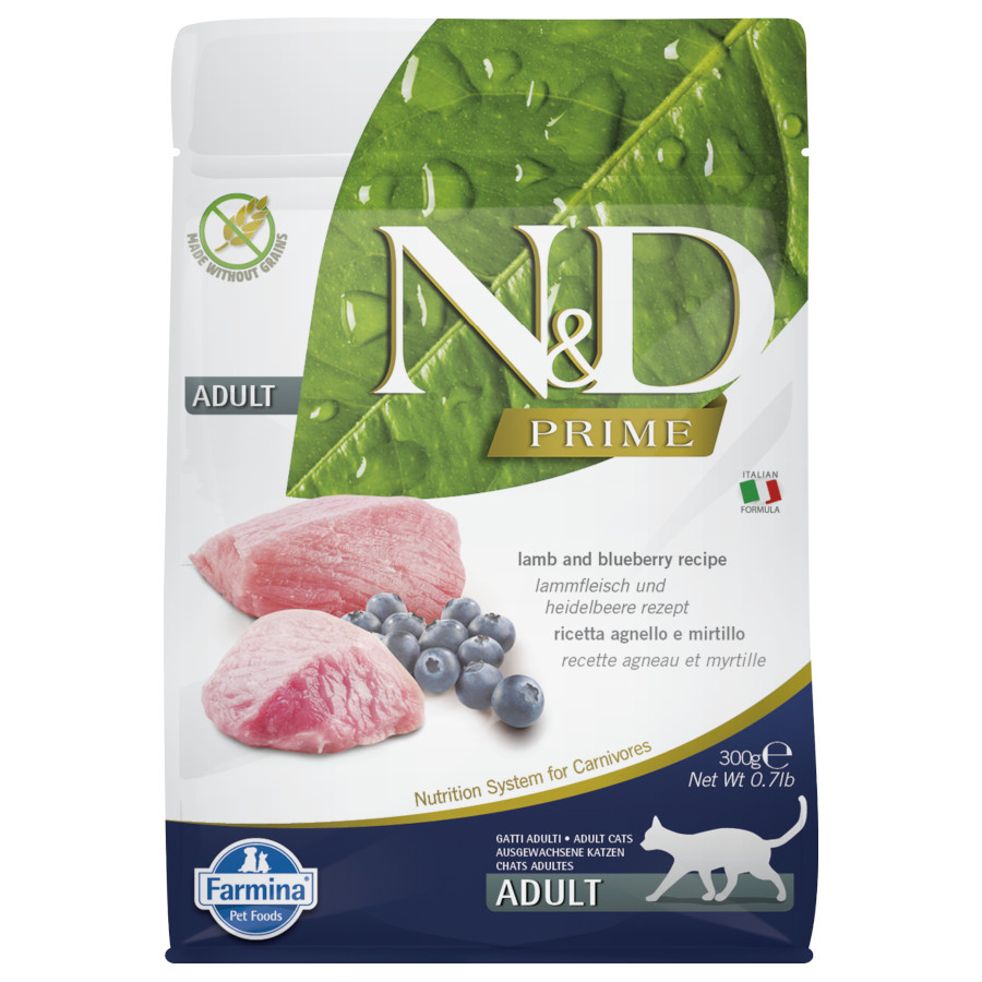 FARMINA N&D Prime Cat Lamb and Blueberry Adult - suché krmivo pro kočky - 300 g - foto 2