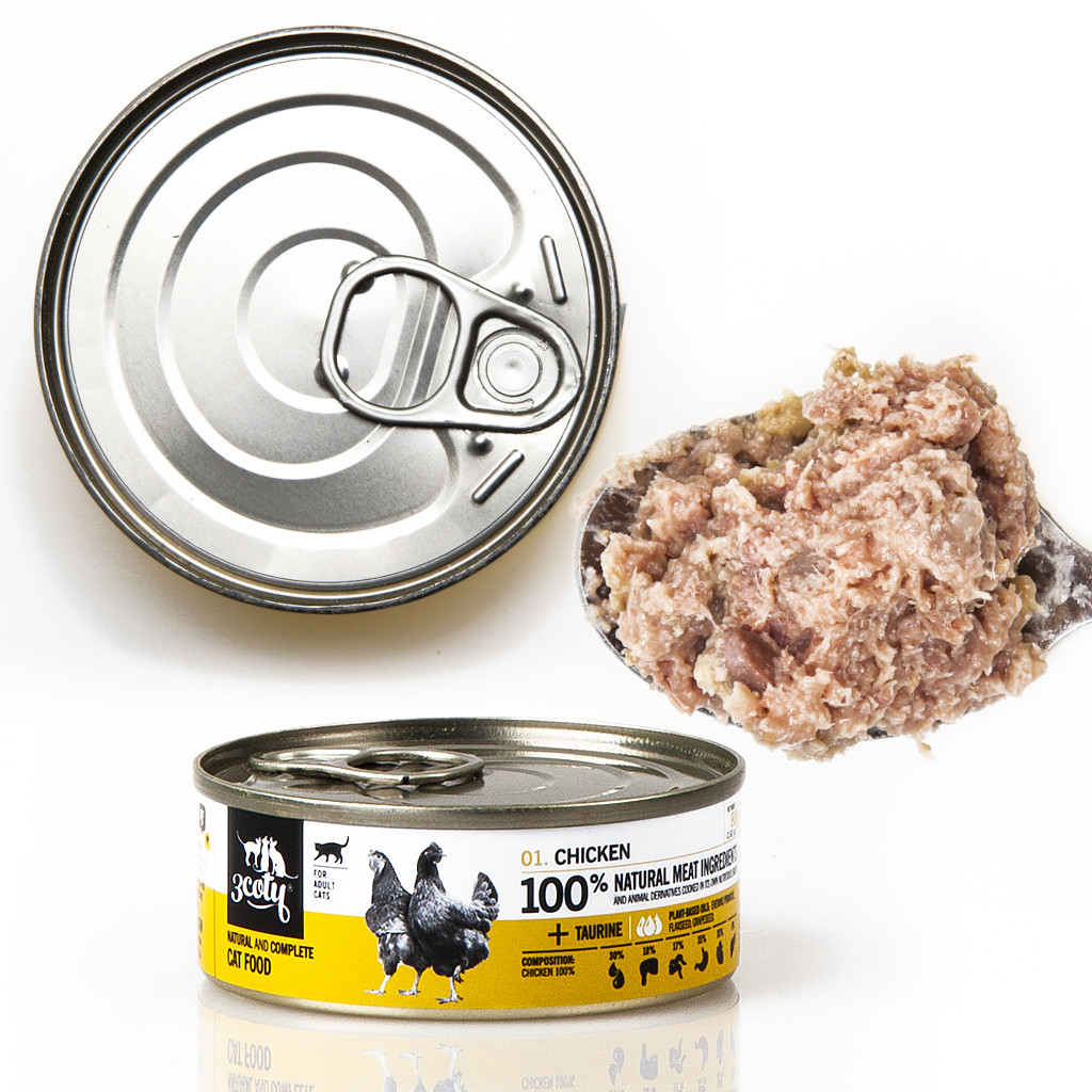 3COTY Chicken - mokré krmivo pro kočky - 6x80g - foto 3