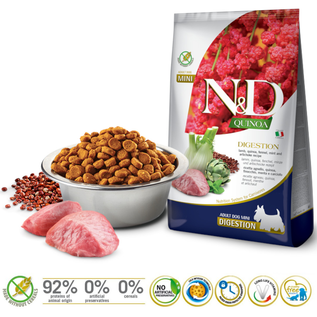 FARMINA N&D N&D Quinoa Digestion Lamb Mini Adult - Suché krmivo pro psy - 800g - foto 1