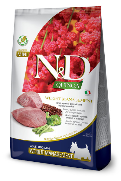 FARMINA N&D Quinoa Dog Weight Management Lamb Adult Mini - suché krmivo pro psy - 2.5 kg - foto 2