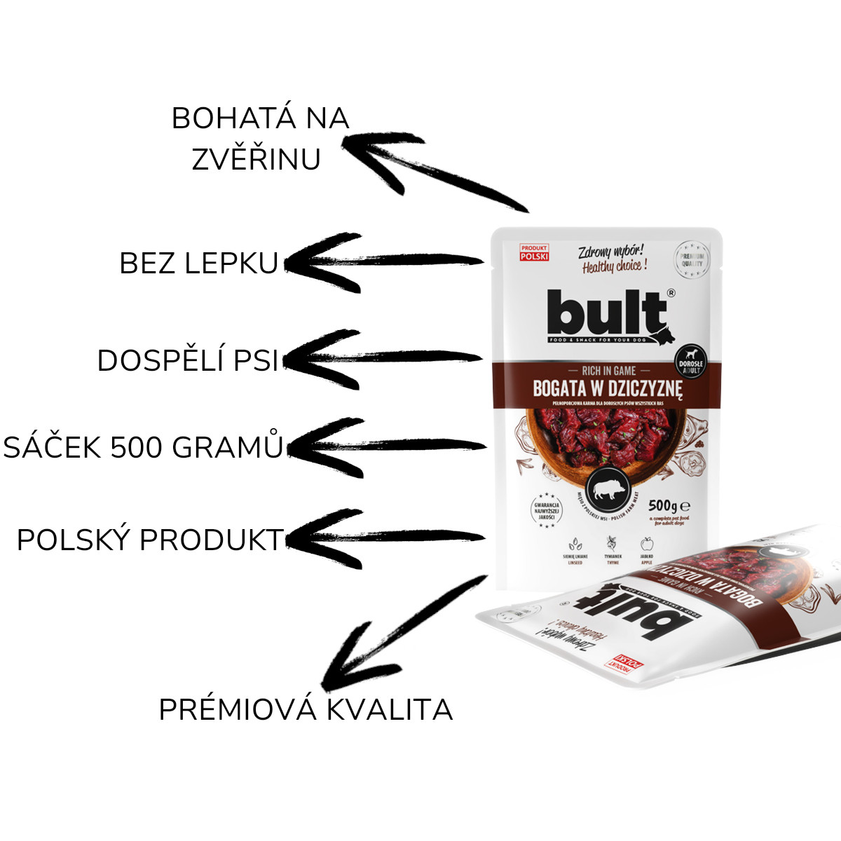 BULT mleté maso bohaté na zvěřinu - vlhké krmivo pro psy - 6x500g - foto 2