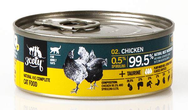 3COTY Chicken with spirulina - mokré krmivo pro kočky - 80g - foto 9