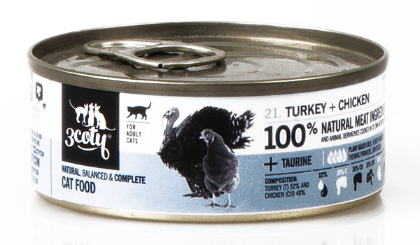 3COTY Turkey with chicken - mokré krmivo pro kočky - 6x80g - foto 9