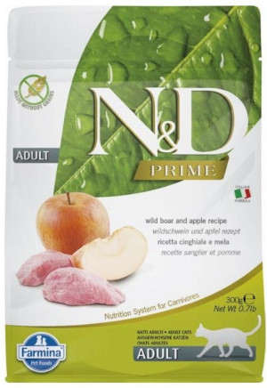 FARMINA N&D Prime Cat Boar and Apple Adult - suché krmivo pro kočky - 300 g - foto 3