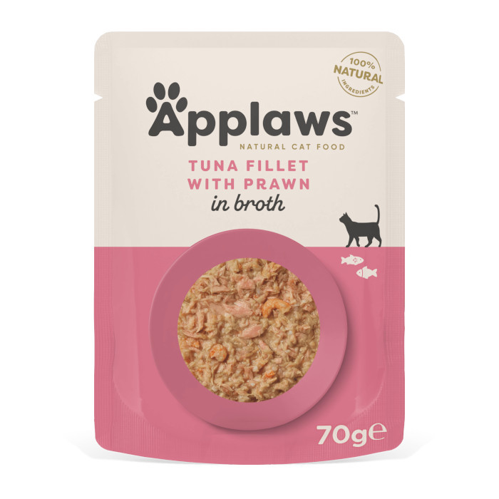 APPLAWS Tuna Fillet with prawn in broth - mokré krmivo pro kočky - 70g - foto 3