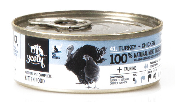 3COTY Turkey with chicken For kittens - mokré krmivo pro kočky - 24x80g - foto 9